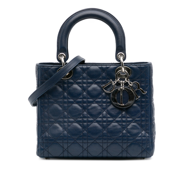 Pre-Loved Dior Medium Lambskin Cannage Lady Dior - Picture 1 of 12